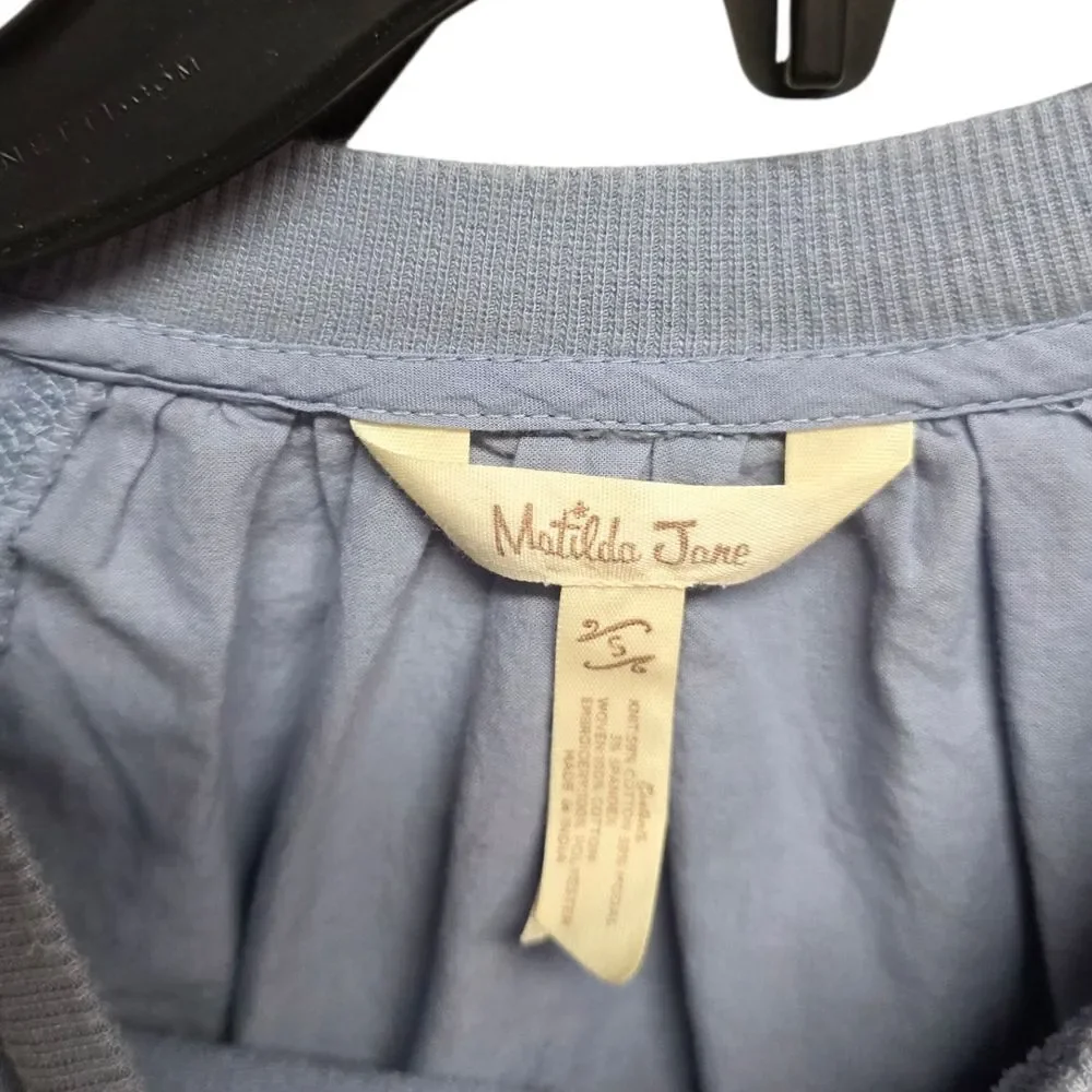 Matilda Jane Slate Blue Eyelet In The Moment Sweater S